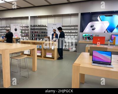 Orlando, FL USA - October 19, 2021:  The interior of an Apple Store in Orlando, Florida. Stock Photo