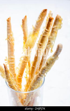 homemade cheese sticks in a glass Stock Photo