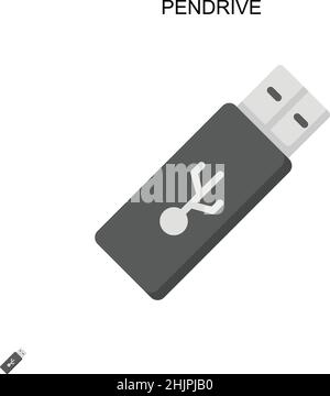 Pendrive Simple vector icon. Illustration symbol design template for web mobile UI element. Stock Vector