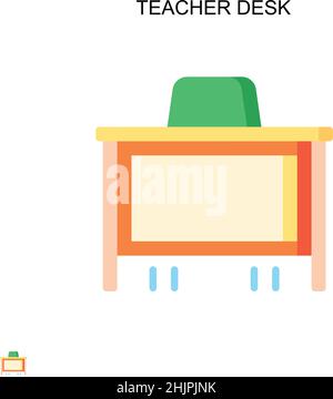 Teacher desk Simple vector icon. Illustration symbol design template for web mobile UI element. Stock Vector