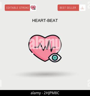 Heart-beat Simple vector icon. Stock Vector