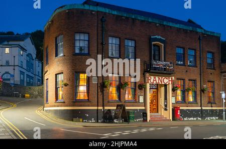 The Ranch Pub/Restaurant 146-148 High Street, Bangor, Gwynedd, North Wales. Image taken in Septemebr 2021. Stock Photo