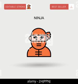 Ninja Simple vector icon. Stock Vector