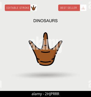 Dinosaurs Simple vector icon. Stock Vector