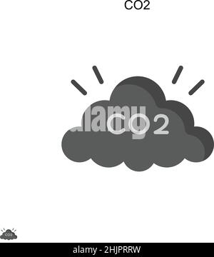Co2 Simple vector icon. Illustration symbol design template for web mobile UI element. Stock Vector