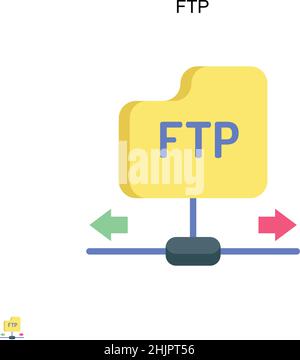 Ftp Simple vector icon. Illustration symbol design template for web mobile UI element. Stock Vector