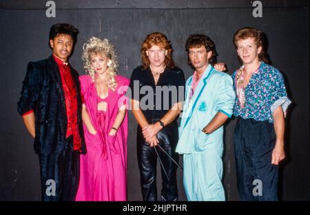 HILVERSUM, THE NETHERLANDS - SEP 19, 1986: Singer Jill Saward from Shakatak during a TV performance in the Netherlands. Shakatak is an English jazz-fu Stock Photo