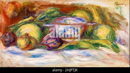Pierre Auguste Renoir, Bowl, Figs, and Apples, still life painting, 1916 Stock Photo