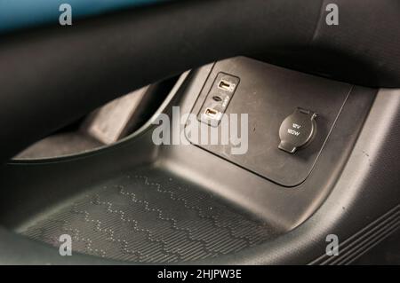 Interior of a BYD Yuan Plus as pictured on a test drive in Shanghai, China. Stock Photo