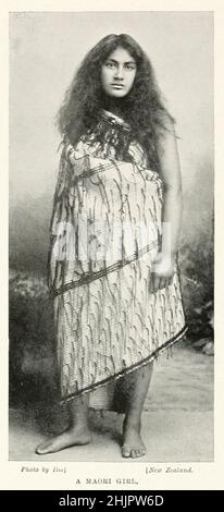 Maori Girl from the book '  The living races of mankind ' Vol 1 by Henry Neville Hutchinson,, editors John Walter Gregory, and Richard Lydekker, Publisher: London,  Hutchinson & co 1901 Stock Photo