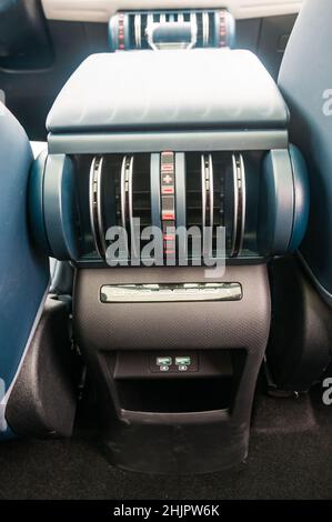 Interior of a BYD Yuan Plus as pictured on a test drive in Shanghai, China. Stock Photo