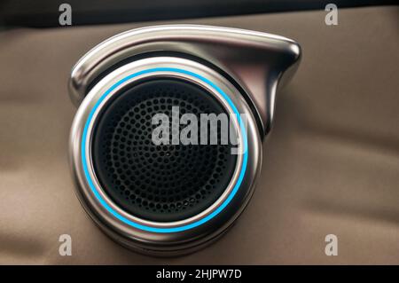 Interior of a BYD Yuan Plus as pictured on a test drive in Shanghai, China. Stock Photo