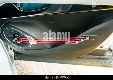 Interior of a BYD Yuan Plus as pictured on a test drive in Shanghai, China. Stock Photo