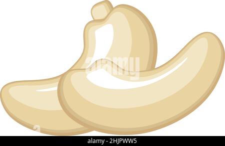 Realistic roasted cashew nuts on white background - Vector illustration Stock Vector