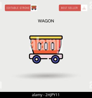 Wagon Simple vector icon. Stock Vector