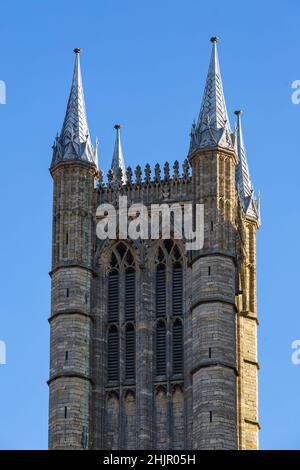 Lincoln Cathedral, just as renovations have been completed in January 2022. Stock Photo