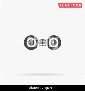 Binoculars flat vector icon. Hand drawn style design illustrations. Stock Vector