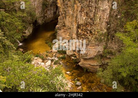 A lake in the canyons of Minas Gerais. Stock Photo