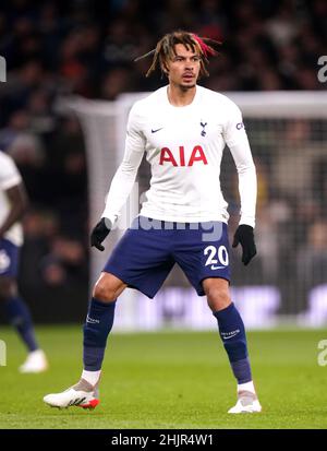 File photo dated 21-11-2021 of Tottenham Hotspur's Dele Alli. Just a couple of hours after confirming Frank Lampard as their new manager Everton are trying to finalise late deals for Manchester United midfielder Donny Van De Beek and Tottenham’s Dele Alli. Issue date: Monday January 31, 2022. Stock Photo