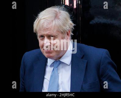 London, UK. 31st Jan, 2022. Sue Gray's report has been published. Boris Johnson leaves for Parliament where he will speak about the findings of the report. Credit: Mark Thomas/Alamy Live News