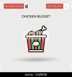 Chicken bucket Simple vector icon. Stock Vector