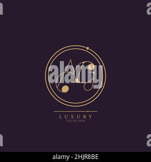 Unique modern AG Letter Business Logo Design Alphabet Icon Vector Symbol. Creative elegant letter logo template. Stock Vector