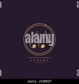 Unique modern AA Letter Business Logo Design Alphabet Icon Vector Symbol. Creative elegant letter logo template. Stock Vector