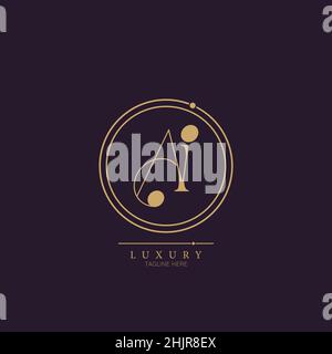 Unique modern AI Letter Business Logo Design Alphabet Icon Vector Symbol. Creative elegant letter logo template. Stock Vector