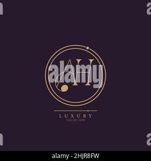 Unique modern AH Letter Business Logo Design Alphabet Icon Vector Symbol. Creative elegant letter logo template. Stock Vector