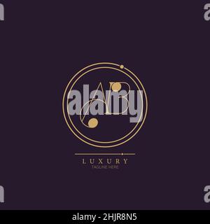 Unique modern AB Letter Business Logo Design Alphabet Icon Vector Symbol. Creative elegant letter logo template. Stock Vector