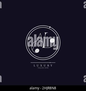 Unique modern AL Letter Business Logo Design Alphabet Icon Vector Symbol. Creative elegant letter logo template. Stock Vector
