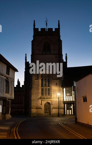 The Guild Chapel at dawn, Church street, Stratford upon Avon, Warwickshire, England Stock Photo