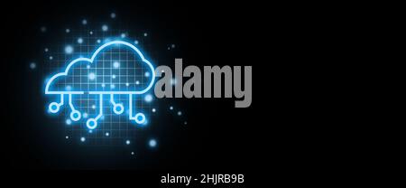 Cloud data storage. Big date concept. Cloud storage with copy space Stock Photo