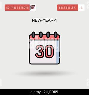New-year-1 Simple vector icon. Stock Vector