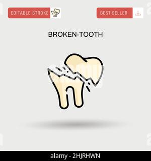 Broken-tooth Simple vector icon. Stock Vector