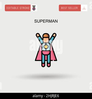 Superman Simple vector icon. Stock Vector