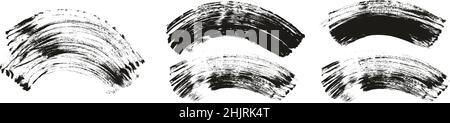 Flat Fan Brush Thick Curved Background High Detail Abstract Vector Background Set Stock Vector