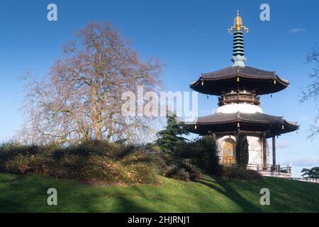 The London Peace Pagoda, Battersea Park Stock Photo