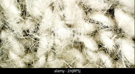 Extreme close up of the loops and threads in the wool of a sweater, ultra macro, abstract texture or pattern Stock Photo
