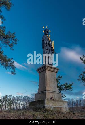 View near Doudleby old small village in winter morning in south Bohemia Stock Photo