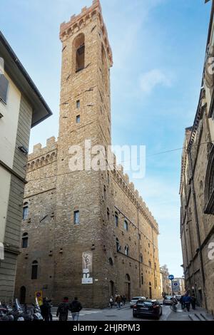 Florence, Italy. January 2022. external view of the Bargello National Museum in the city center Stock Photo