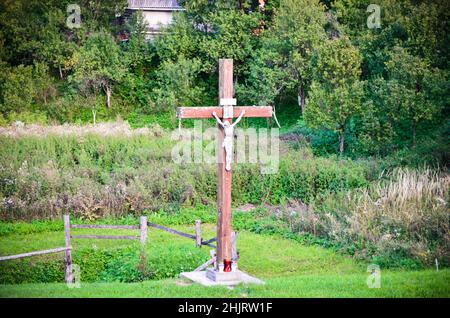 Crucifixion of Jesus Christ placed in the castle courtyard in Nitra ...