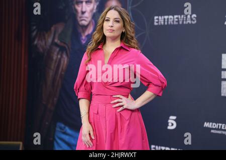 Madrid, Spain. 31st Jan, 2022. Itziar Atienza attends the photocall of the tv series 'Entrevías' at the Mediaset headquarters in Madrid. Credit: SOPA Images Limited/Alamy Live News Stock Photo