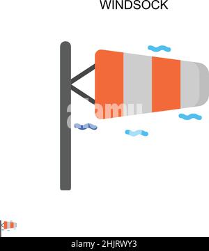 Windsock Simple vector icon. Illustration symbol design template for web mobile UI element. Stock Vector