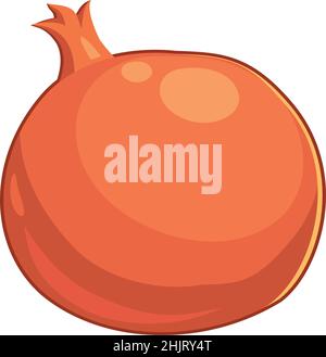 Realistic fresh ripe pomegranate isolated on white background - Vector illustration Stock Vector