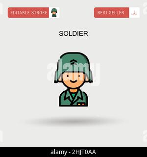 Soldier Simple vector icon. Stock Vector