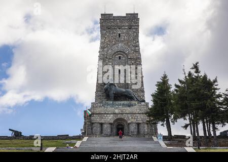 Monument of Freedom dedicated to Battle of Shipka Pass on Stoletov peak on Shipka Pass in Balkan Mountains range, Bulgaria Stock Photo