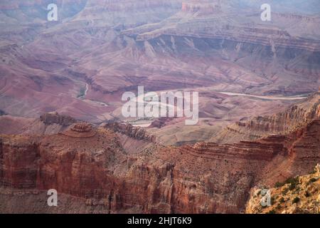 The snake formed by the Colorado river in the Grand Canyon National Park in Arizona Stock Photo