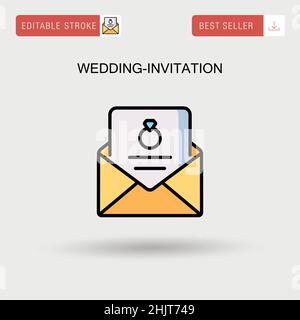 Wedding-invitation Simple vector icon. Stock Vector