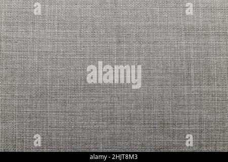 Dark gray linen fabric texture close up Stock Photo